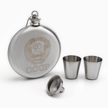 Подарочный набор «СССР»: фляжка 240 мл, 2 стопки, воронка
