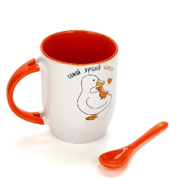 Кружка с ложкой «Самой лучшей мамуле», 350 мл