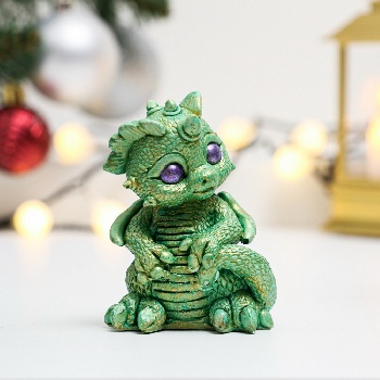 Фигура "Дракон Апоп" зеленая, 4,5х5,5х8см