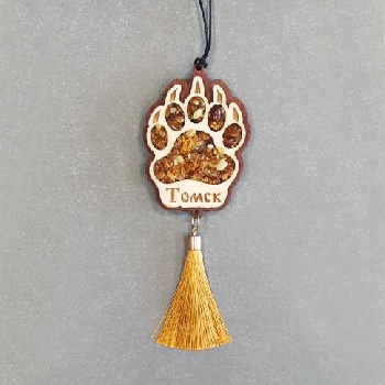 Подвес с янтарем Томск лапа (ОД)