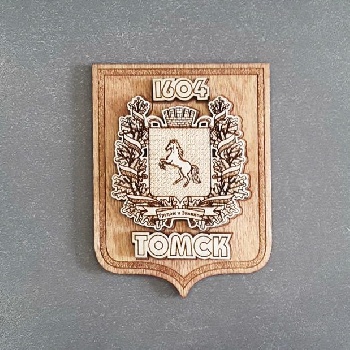 Магнит Томск Герб дерево, 3д (М)