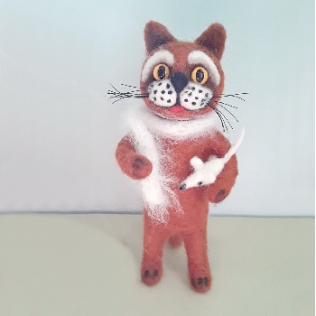 Кот с мышкой валяние (Баклыкова)