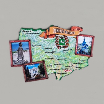 Магнит Карта Том.области цветная (ОД)