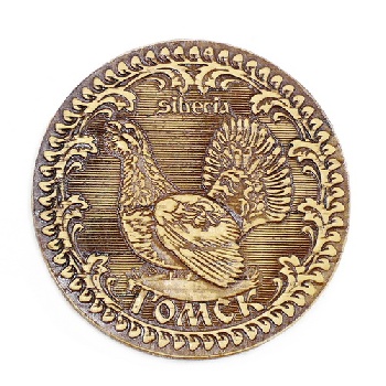 Магнит Томск д.5 Глухарь, береста 