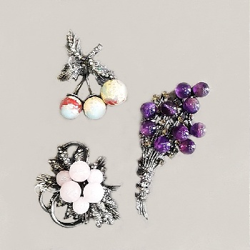 Брошь Веточка, камень