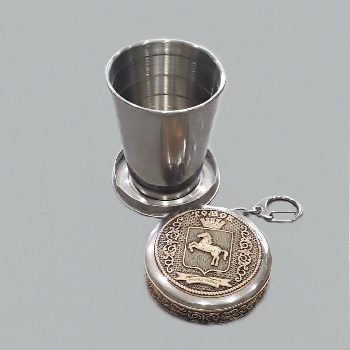 Брелок-стопка Томск металл с берестой (ОД)