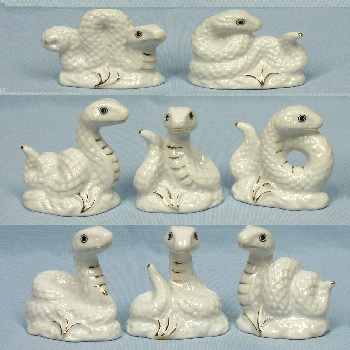 Змея белая керамика 1 шт.