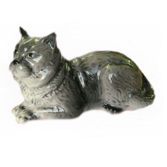Фигурка Британский Кот лежит, фарфор (С)