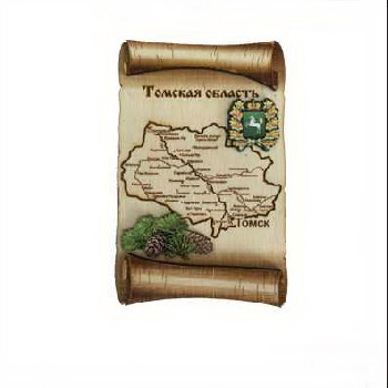 Магнит стиль Карта Томской области, 612