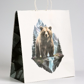 Пакет подарочный «Медведь», 32×17.5×37 см