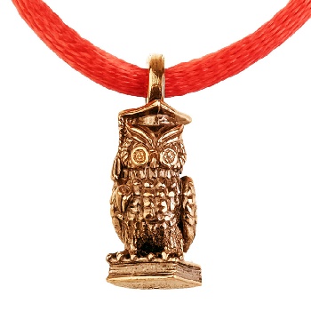 Браслет красная нить "Сова ученая"