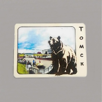 Магнит Томск Медведь, дерево+печать (М)