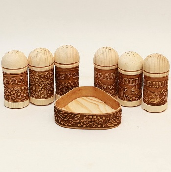 Специи набор из 3х с дер крышкой/рябина