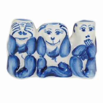Фигурка 3 обезьяны гжель
