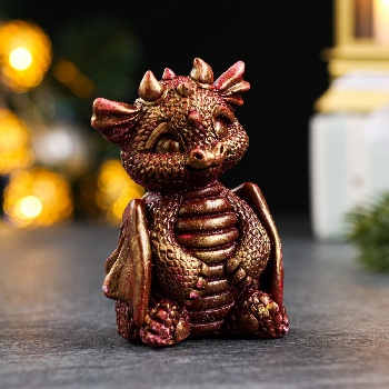 Фигура "Дракон Василиск" бордовый, 6х4х9см