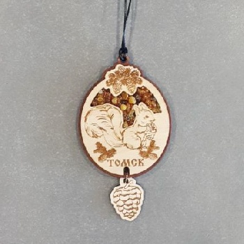 Подвес с янтарем Томск белка (ОД)