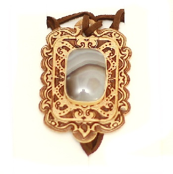 Подвеска береста с крупным камнем, 3