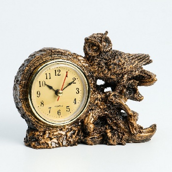 Часы настольные "Каминные. Умный филин"