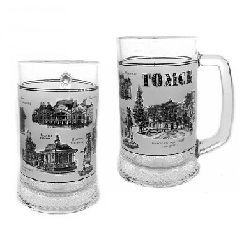 *Кружка пивная Томск стекло матовое 400 мл (Ст)