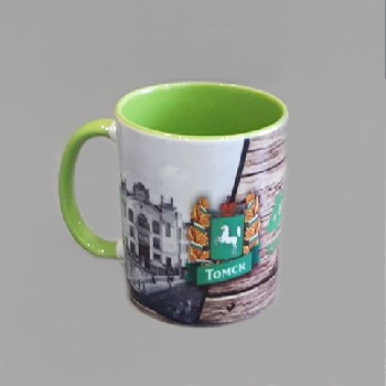 Кружка Томск виды микс, цветн внутри (Л)