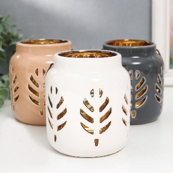 Подсвечник "Фонарь. Листья" внутри золото 1шт.