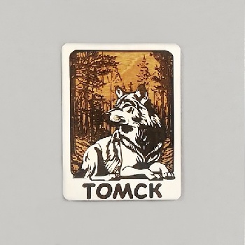 Магнит Томск рамка Волк, дерево (М)