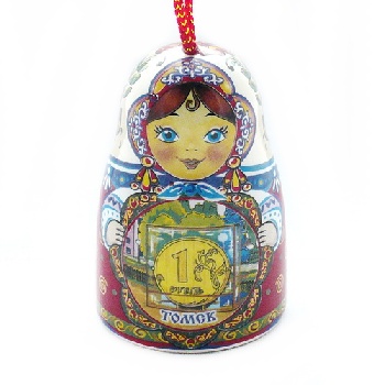 Колокольчик Томск матрешка, фарфор