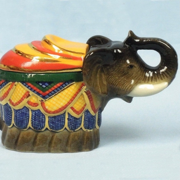 Слон шкатулка керамика 7см