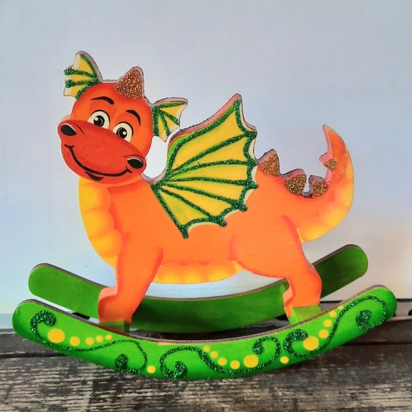 Качалка Дракон дерево роспись