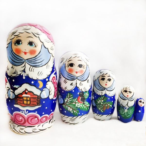 Матрешка новогодняя "Снегурочка" 5 кукольная 