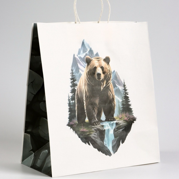 Пакет подарочный «Медведь», 32×17.5×37 см